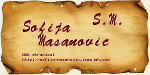 Sofija Mašanović vizit kartica